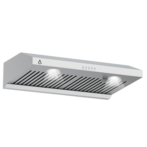 Under Cabinet Range Hood 30 in, 400 CFM Range Hood for Duct/Ductless Convertible, Stainless Steel Kitchen Vent Hood with 3 Speed Exhaust Fan and Two Bright LED Lights