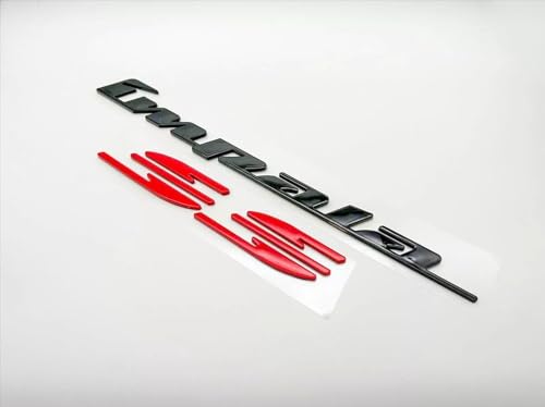 Image of Rear Quarter Panel Emblem Badge Replacement for 1994 1995 1996 Impala Ss 2Pcs (Black Red)