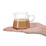 Utilisation multifonctionnelle : le pichet à mousser le lait peut servir à diverses fins, notamment pour faire mousser le lait pour le café ou le thé, comme pichet à crème en verre ou petit pichet en verre