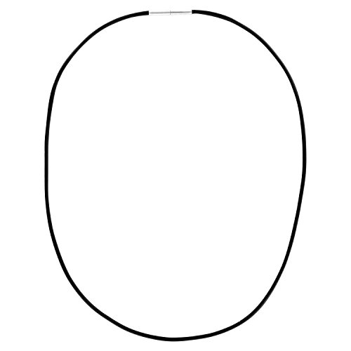 Auroris Echtleder Kette 2 mm schwarz mit Tunnel-Drehverschluss aus Edelstahl Länge wählbar / 42 cm