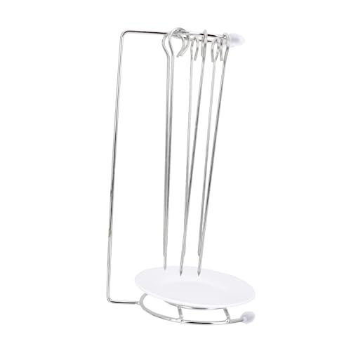 ibasenice 1Set Stainless Steel Hanging Rack for Grilling Skewers Detachable Kebab Holder with Sticks Compact Design for and Cleaning for Home Barbecue