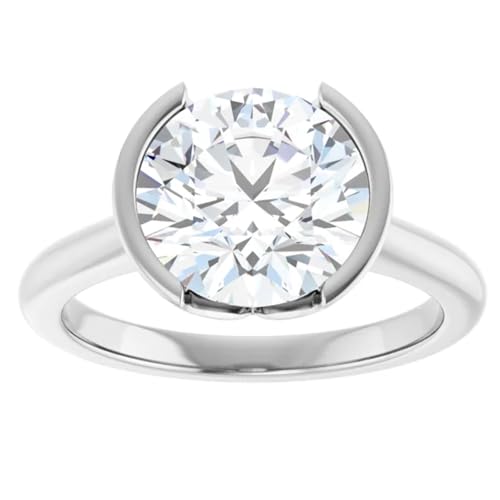 2 Ct. Round Lab Diamond Engagement Ring Bezel Set3