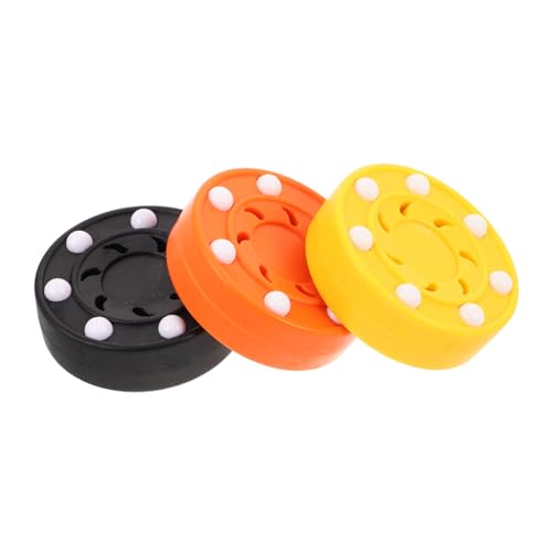 PENIKOKO 3pcs Inline Hockey Pucks Roller Hockey Balls Street Practice Pucks Sturdy Training Equipment for Adults and Boys and Girls Outdoor and Indoor Use