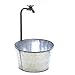 mucHome Metalleimer mit Deko-Wasserhahn Pflanztopf Blumentopf Übertopf Verzinkt Gesamthöhe 50cm Deko