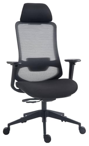 Officer Products Sedia Da Ufficio Siros Con Braccioli Regolabili/Sedia Da Scrivania Ergonomica Con Rivestimento In Rete/Supporto Lombare/Braccioli 4D,