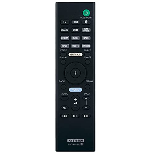 RMT-AH401U RMTAH401U - Mando a distancia de repuesto para sistema de altavoces activos de barra de sonido Sony HT-Z9F HTXF9000 HT-XF9000 HT-X9000F HTX9000F HTZ9F