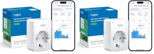 TP-Link Tapo P110 - Mini Enchufe Inteligente Wi-Fi (con Monitoreo Energético),Programar el Encendido/Apagado, Ahorro Energía, Compatible con Alexa y Google Home (Paquete de 2)