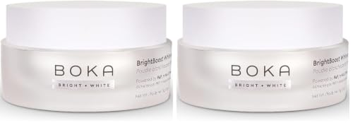 Image of Boka Teeth Whitening Powder - Nano Hydroxyapatite, Appropriate for Sensitive Teeth, Whitening - Toothpaste Alternative with Essential Oils, Has Probiotics, Multivitamins & Aloe (Pack of 2)