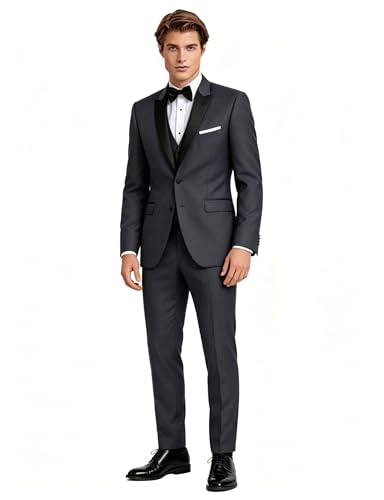 Veste blazer classique pour homme ajustée contre les plis manteau noir de mariage chic