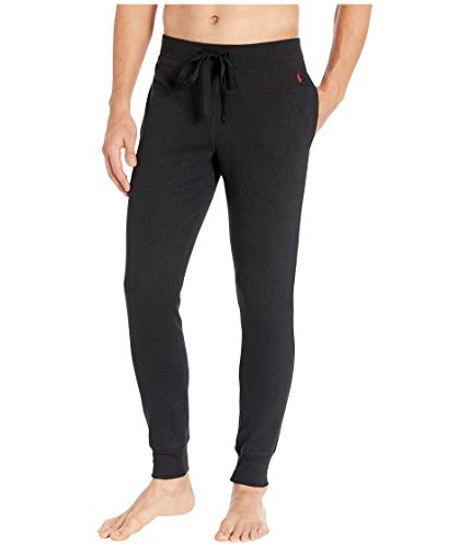 POLO RALPH LAUREN Midweight Waffle Solid Jogger Pants Polo Black/Rl2000 Red Pony Print XL