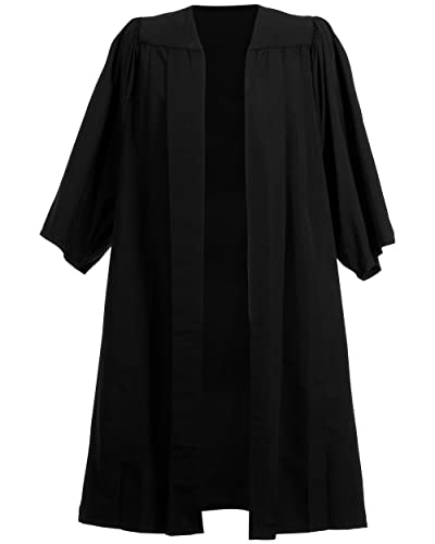 Ashington Value Graduation Gown Unisex- Academic Ceremony Costume for High School & University, Teen Outfit - Black Pleated Robe