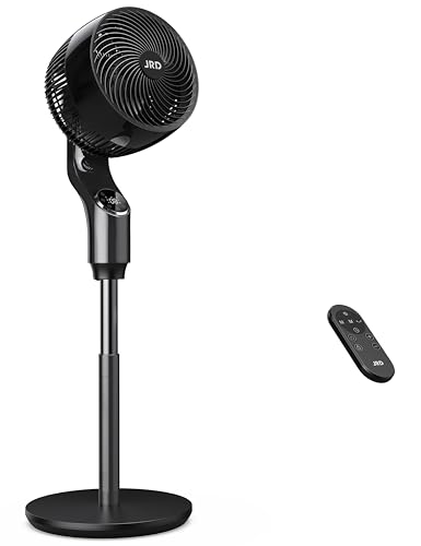 JRD Fan for Bedroom 39-43' Adjustable Height Quiet Pedestal Fans Air Circulator
