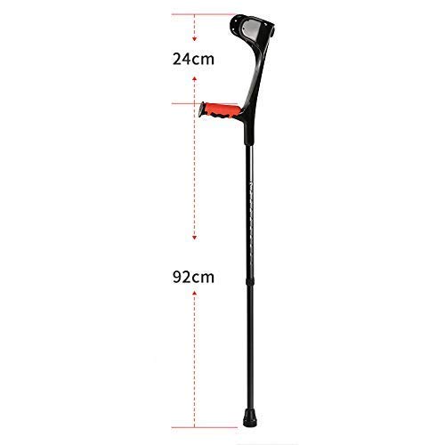 Asistencia de Aluminio Ultraligera, muleta de antebrazo para Adultos, muleta Flexible Ajustable de 10 Filas, con Agarre cómodo, Antideslizante Unisex, uno (uno) () Star of Light