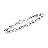 Ross-Simons 14kt White Gold Interlocking Double-Oval Link Bracelet. 7 inches