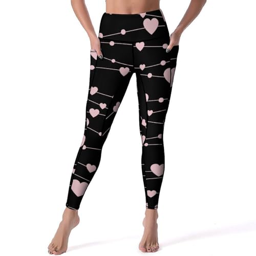 Legging femmes Amour Rose pantalon de sport S pour fitness et gym