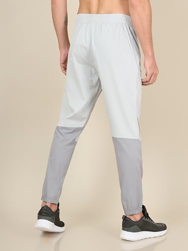 Image of TECHNOSPORT Mens Woven Regular Fit Activewear Joggers for Running, Gym, Sports and Regular Use Stretchable, Colorblock and Antimicrobial