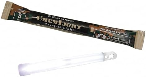 Cyalume ChemLight Military Grade Chemical Light Sticks, White, 6-Inch Long, 8 Hour Duration (Pack of 10)