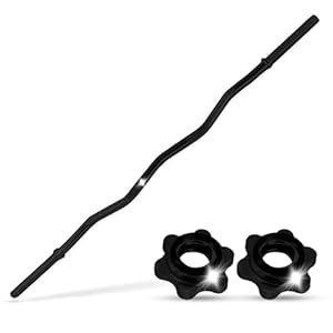 wuuhoo® Curl halter Gerrit, 120cm / 140cm SZ halter tot 90 KG, halter met 25mm olympische schijfhouder, halter met gekartelde handgreep met 4,6 KG dood gewicht – fitnessapparatuur voor thuis