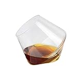  URMAGIC Verres à whisky roulants, soufflés à la main, sans pied avec base semi-sphérique, 250 ml, verres à cocktail transparents, verres à whisky, cadeaux pour homme, verres à l\'ancienne