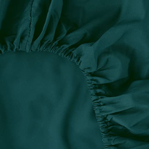 Image of Ghooss Deep Pocket Fitted Sheet,Blue Green Full Fitted Sheet Only,Hotel Luxury 1500 Bedding - Wrinkle, Fade and Stain Resistant-1 Pack,Blue Green,Full