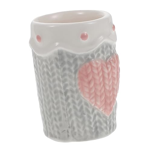 Healifty 1Pc Ceramic Toothpick Holder with Heart Pattern Design Chic Embossed Toothpick Jar for Home Table Adornment for Kitchen and Hotel Use