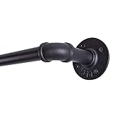 1 Inch Industrial Curtain Rod, Curtain Rod for Windows 66 to 120, Curtain Rods, Black Curtain Rod, Outdoor Curtain Rod, Rustic Curtain Rod, Room Divider Curtain Rod, 72-144 Inch: Black