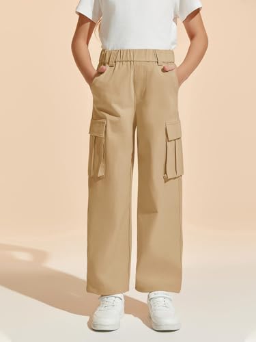 Pantalones cargo para niñas que solucionan la rigidez con su cintura elástica y corte holgado 2