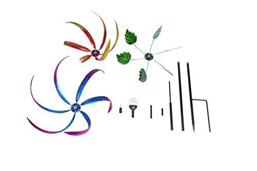 Wind Spinner For Garden And Yard - Large Metal Kinetic Wind Sculptures For Outdoor Decor Multi-Color Olar Powered Glass Ball - Garden Decoration - 80 Inches Tulip Yard Art #TOP2