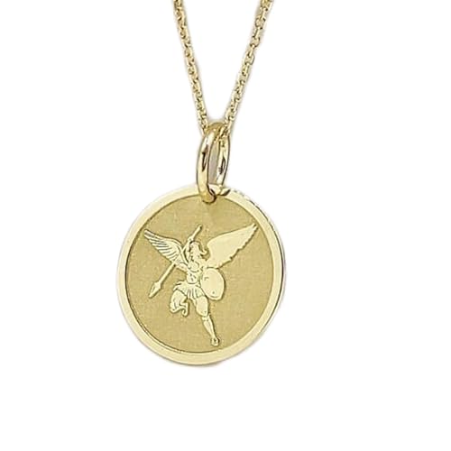 Collier pendentif pièce gravée ange gardien LKBEADS chaîne câble 45 cm