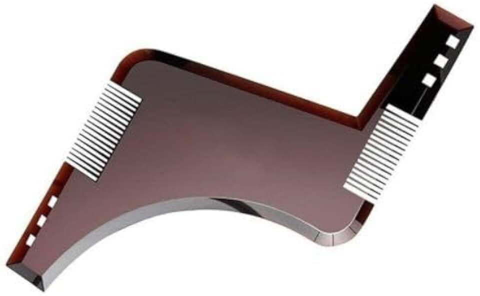 Molde para Barba e Bigode | Pente Modelador e Régua Aparadora | Ideal para Bigode, Barba e Contornos Precisos