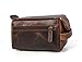 Leather Toiletry Bag For Men Buffalo Leather Unisex Toiletry Bag Travel Dopp Kit (Brown)