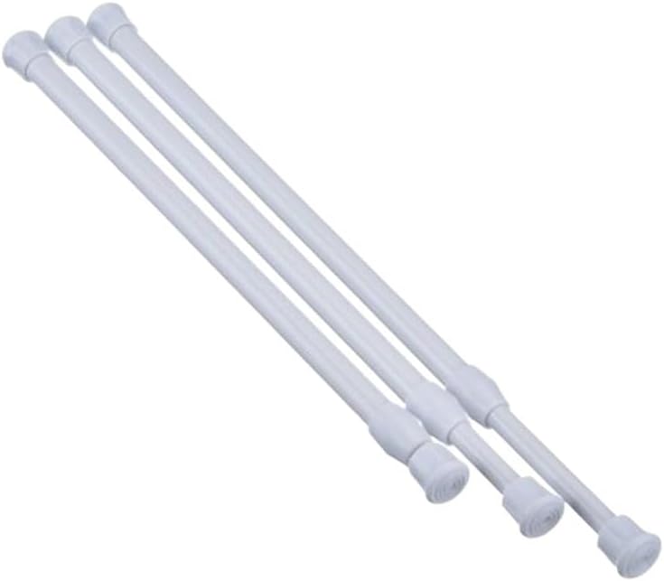 Barra de cortina Barra De Poste De Riel De Cortina Ajustable Multifuncional, Tensión Telescópica, Acero De Alto Carbono Extensible Para Baño,