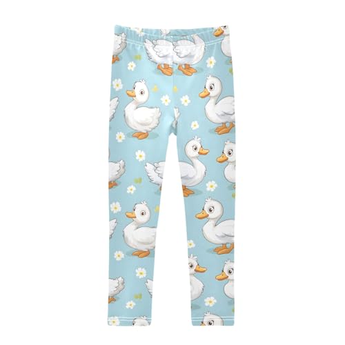 Geese Cartoon Daisy Girls Leggings Athletic Pants Tights Stretch Bottom
