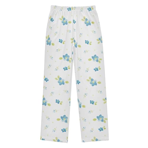 Blue Forget-me-not Flowers Boys Pants for Kids Jogger Pants with Pockets S-XL