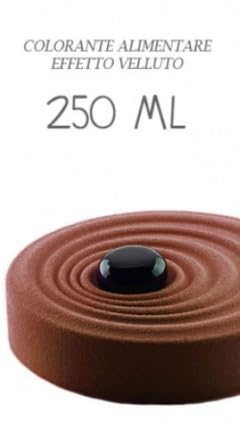 Colorante Alimentare VELLUTO Spray BRUNO MARRONE - CACAO - 250ml - a Base di Burro di Cacao con Effetto Vellutato da Utilizzare su semifreddi e Gelati. per torte e dolci
