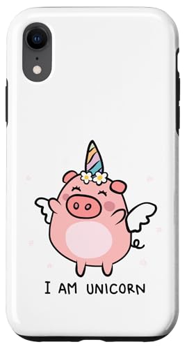 Funny I am a Unicorn Pigs Can Fly ���j�R�[�� �K�[���Y ���f�B�[�X �����Y �X�}�z�P�[�X iPhone XR �p