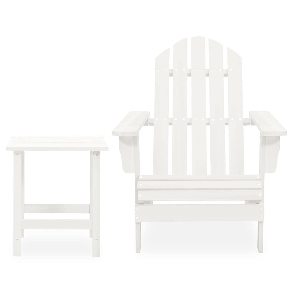 Solivagant Chaise de Jardin Adirondack avec Table Bois de Sapin Blanc,(10.15 KG)