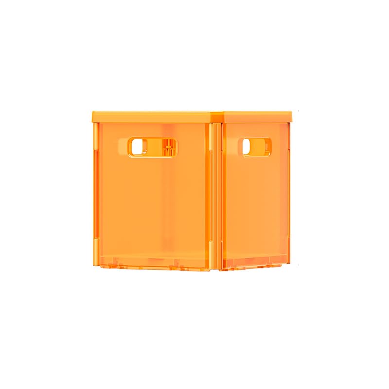 Gorocking 折りたたみ収納ボックス 収納ケース 透明 おしゃれ 16L (オレンジ, 1個)