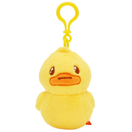 B.DUCK Keychain Plush Pendant Stuffed Animal Cute Decorative Accessory Gift For Handbag Purse Backpack Car Keys (01 Floating Duck)