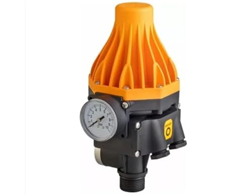 Image of Resale By JES Automatic Electronic Water Pump Pressure Controller Switch - 220V-240V, 10A, 1.1kW, with Gauge, G1 Thread, 1.5 Bar Start Pressure, 10 Bar Max, IP65 Waterproof, High-Grade Polymer