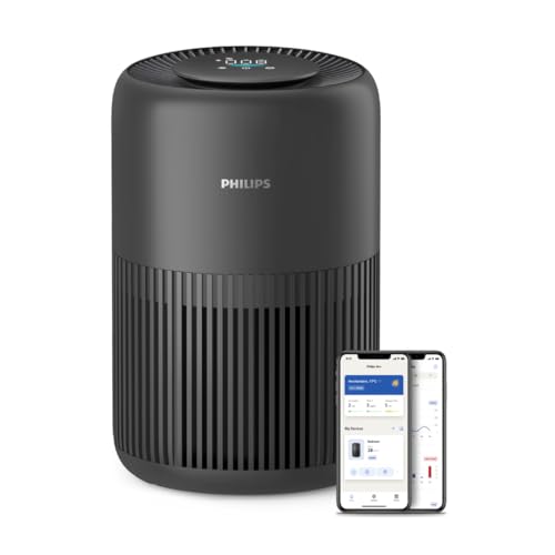 Philips Luftreiniger 900 Serie, HEPA NanoProtect + Aktivkohlefilter, CADR 250m³/h für 65m² Allergiker, leise, intelligent und energieeffizient (AC0951/13), Charcoal Grey