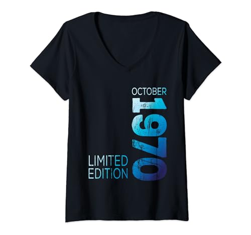 Octobre 1970 Année 1970 Rétro 1970 Vintage 1970 Edition T-Shirt avec Col en V