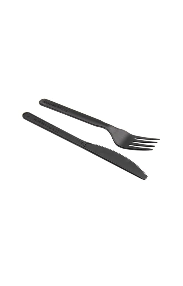 bis Posate 18 Cm Cpla Nero – 300 pz - Set Posate Monouso - Biodegradabile, Ideale per Catering e Buffet