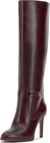 Bottes hautes Skylie confortables contre les pieds fatigués en cuir acajou 37