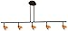 Cal Lighting SL-954-5-DB/OSA Track Lighting with Amber Glass Shades, Dark Bronze Finish