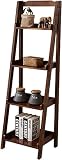HOBIBA Floor Standing Storage Cabinet Shelves, 4-Layer Display Shelves, Walnut Colored Open Bookshelves(Color:Default)