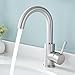 Fransiton Wasserhahn Bad Hoch, 360° Drehbar wassersparende Waschtischarmatur Hoch mit Warm/Kaltwasser Mischbatterie Einfache Montage für Badezimmer/küche Waschbecken Kleine Wohnmobil (Edelstahl)