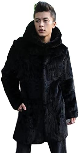 Amazon 毛皮コート ファーコート メンズ アウター ロングコート ロング丈 ブラック 防寒 ファー フェイクファー 格好良い かっこいい 厚手 冬服 コート ジャケット 通販
