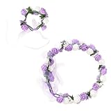 WRITWAA 手作りリース ブライダルガーランド ヘッドアクセサリー 韓国製 白 混合カラー 花嫁介添人用 装飾用 フォトプロップス シーサイド撮