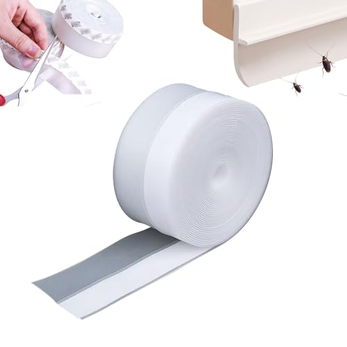 Self-Adhesive Weather Stripping for Doors & Windows,Silicone Door Draft Stopper,1M/3.2 ft Waterproof Sealing Strip for Gaps, Showers,Soundproofing (Transparent/1pcs, wideth 0.98 inch)